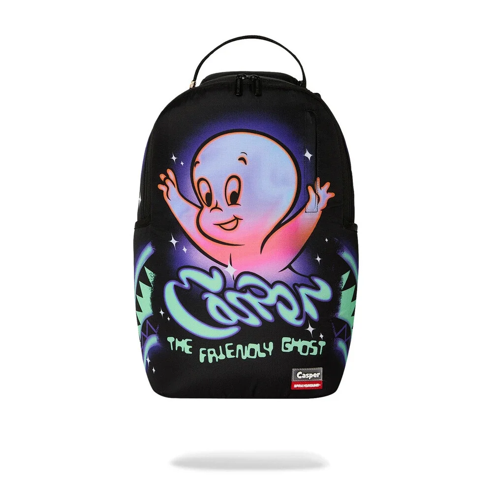 Sprayground Casper Ghost Shark Backpack Unisex Black Shoulder Strap Bag SPR383